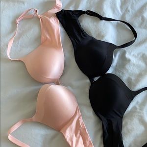 Black & pink push up set of 2 bras